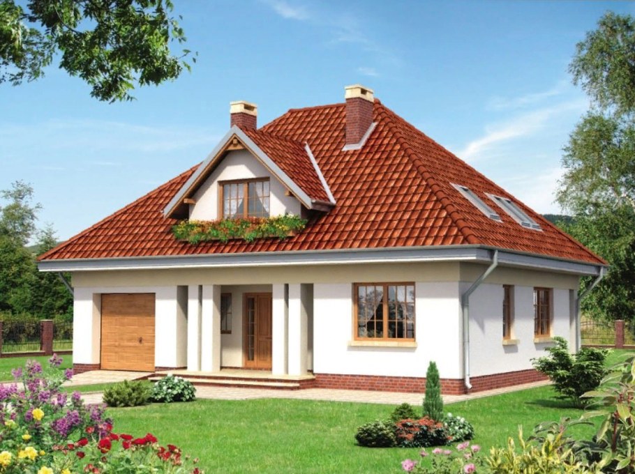 Вальмовая крыша с мансардой