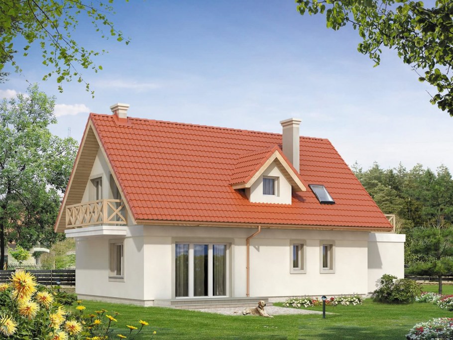 Ассиметричная крыша с мансардой