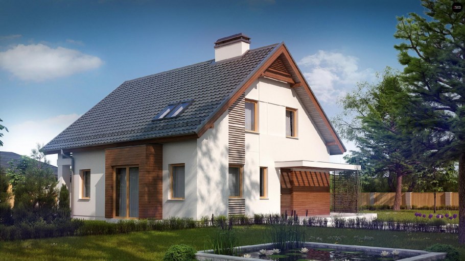 Кирпичный дом с мансардой 100 кв м