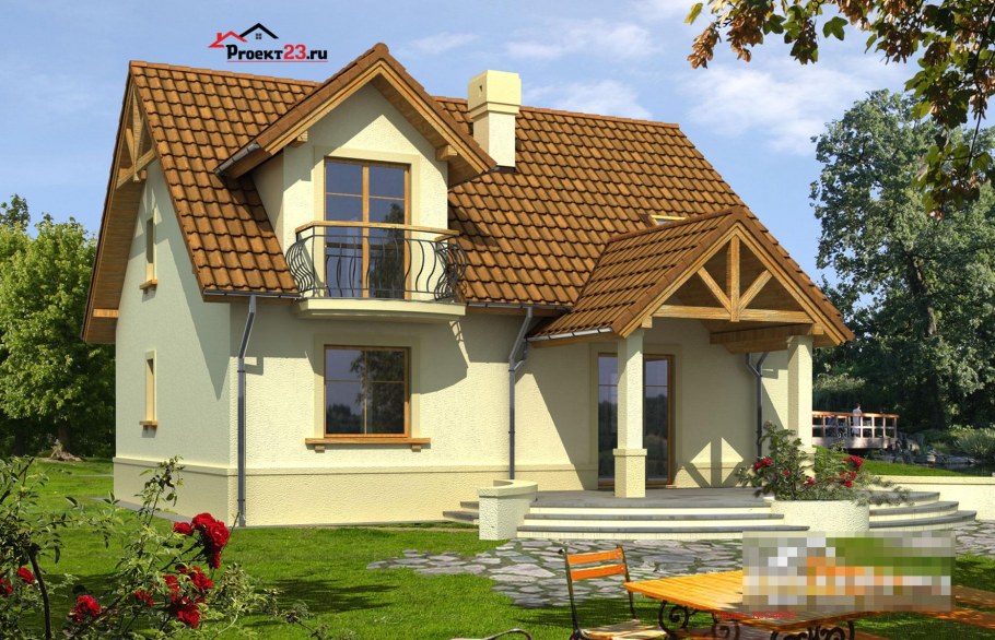 Коттедж с мансардной крышей