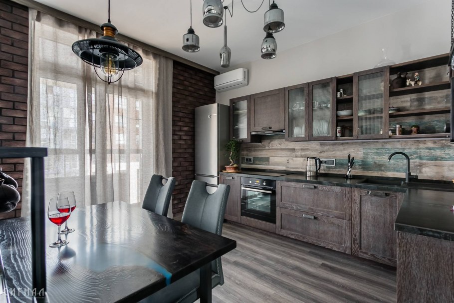 Интерьер кухни брутализм