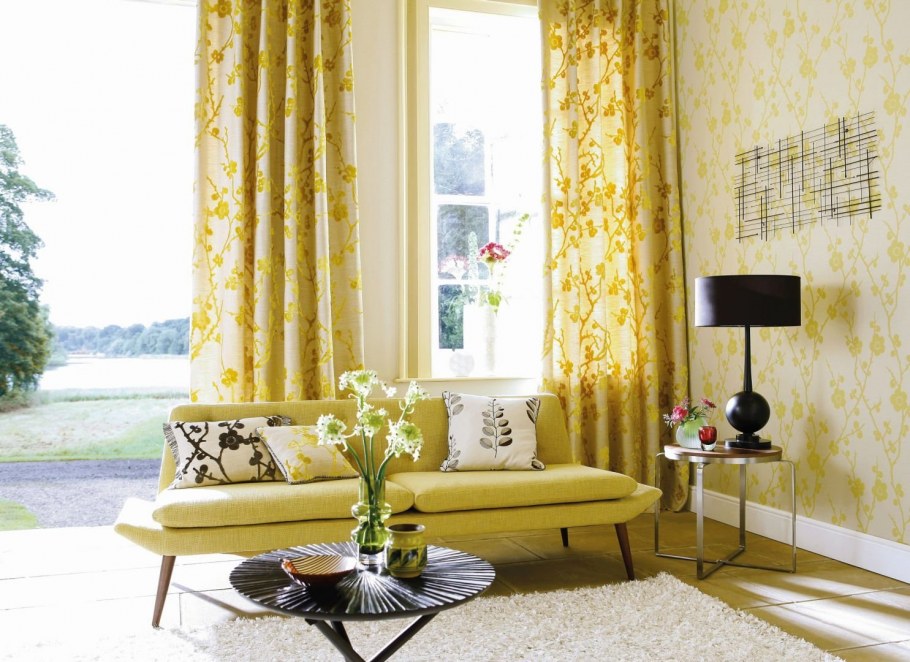 Интерьер комнаты желтый