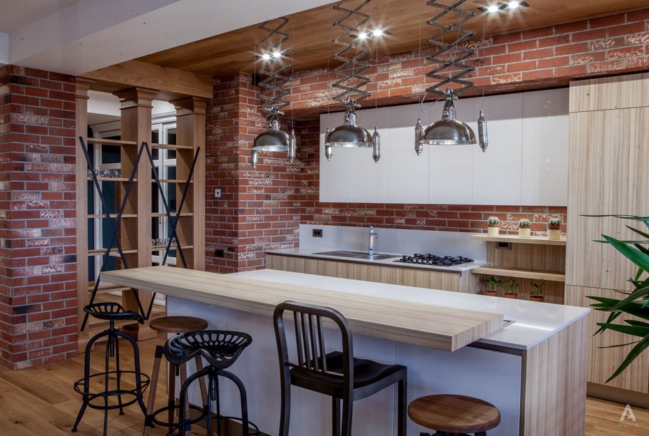 Столовая в стиле лофт