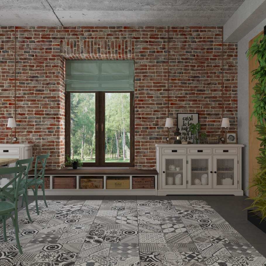 Кухня столовая лофт