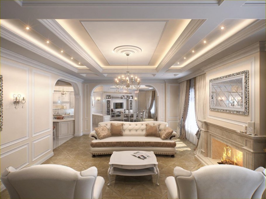 Лепнина на потолке арт деко