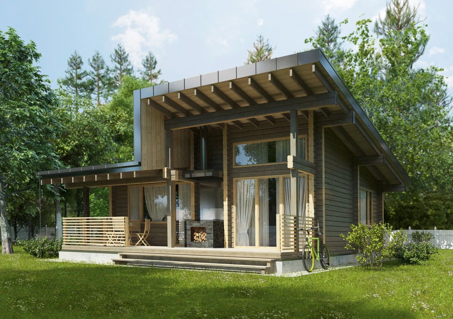 Дом баня с односкатной крышей проекты