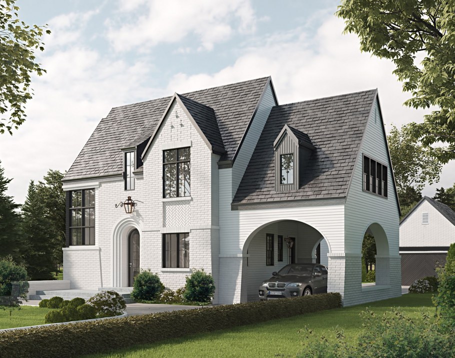 Красивые дома из белого кирпича