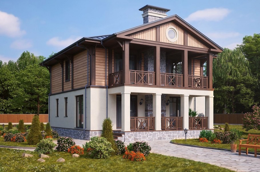 Комбинированные фасады домов