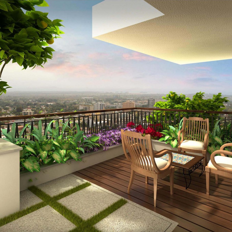 Красивый вид с террасы