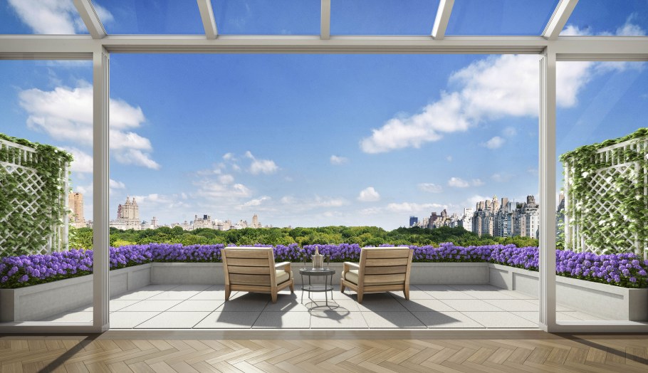 Фреска вид из окна на море