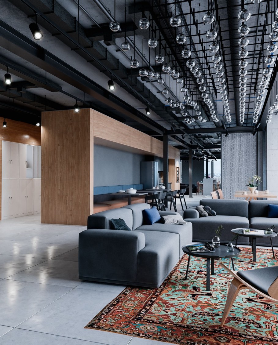 Кабинет в стиле лофт