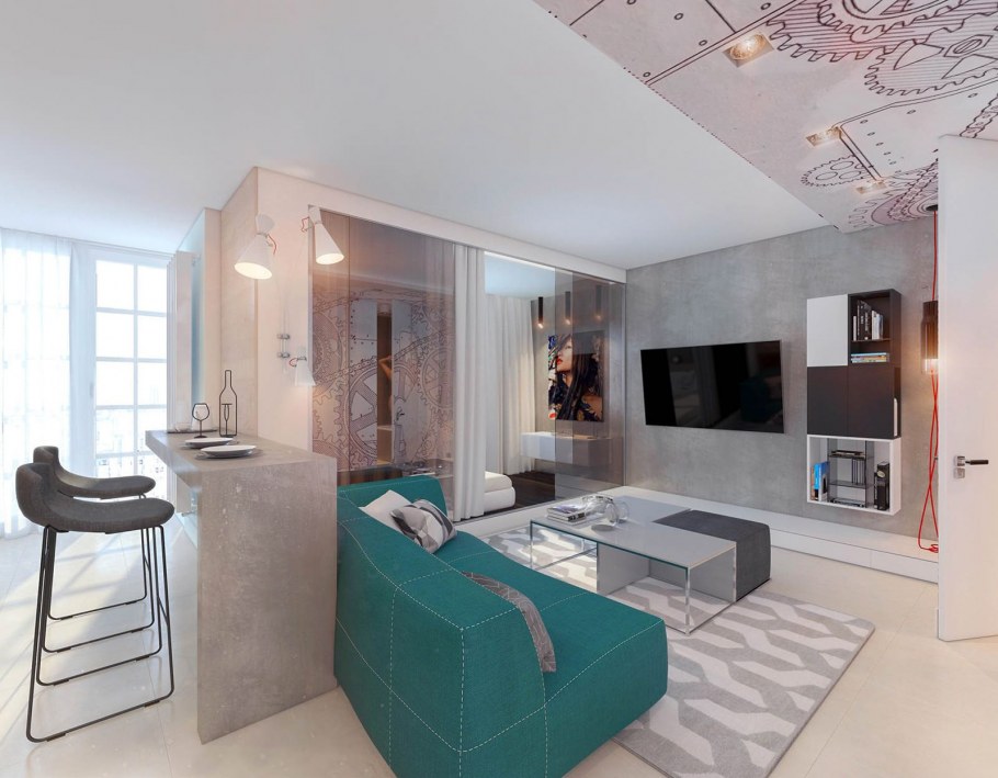 Дизайнер однокомнатной квартиры 40 кв.м