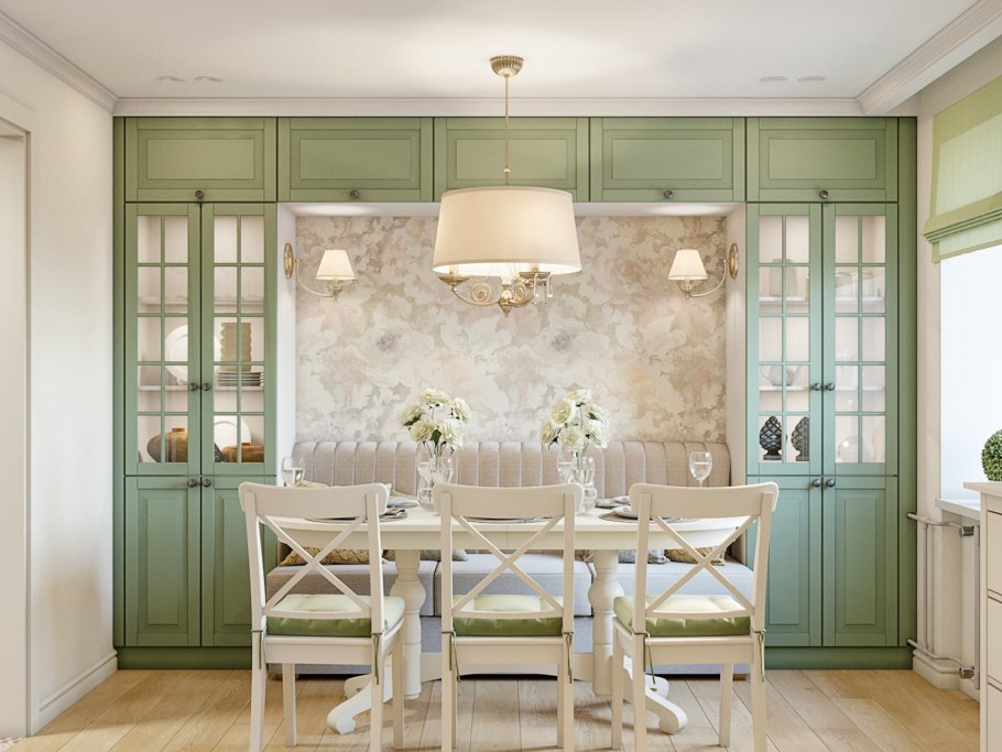 Кухня в стиле Кантри в малогабаритной кухне