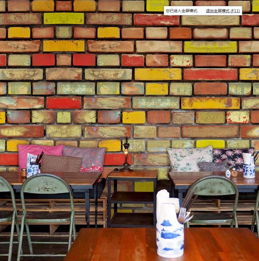 Окрашенный кирпич в интерьере