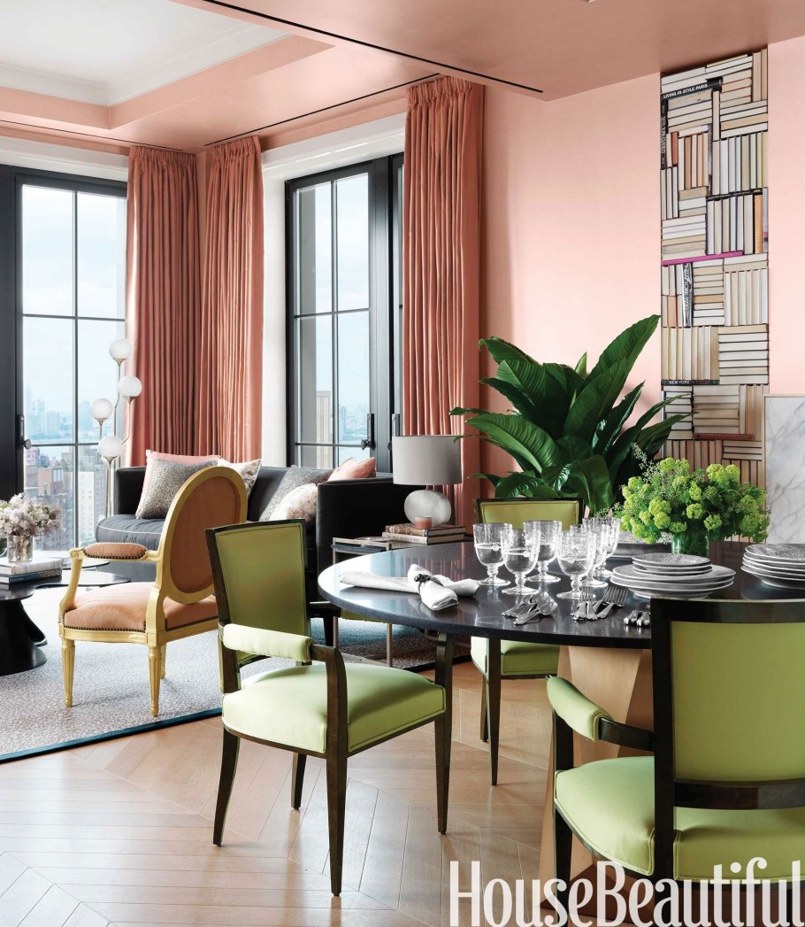 Оранжевые стены в интерьере кухни