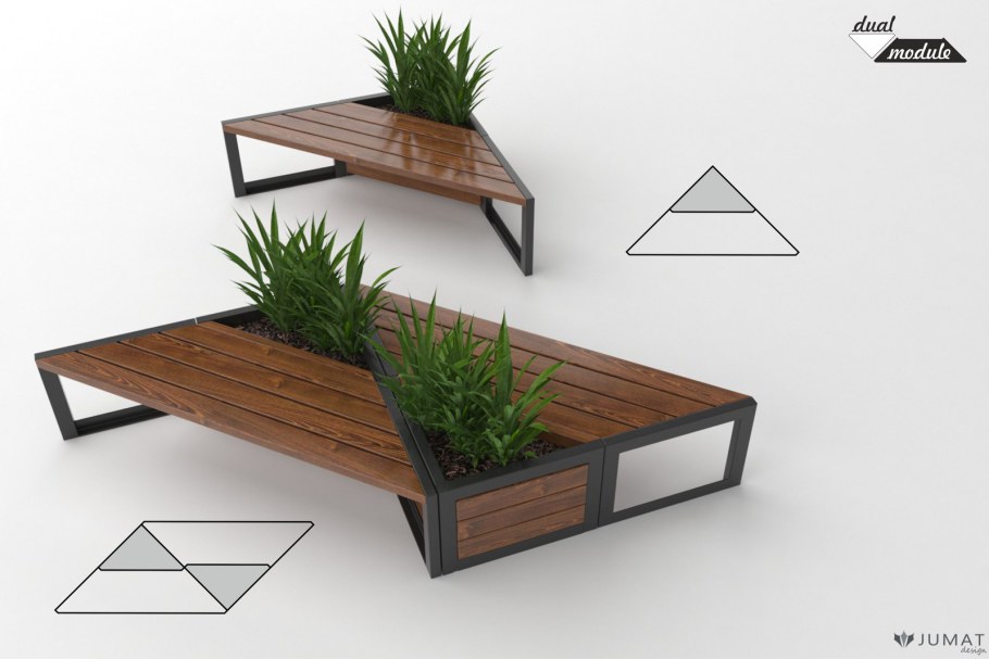 Скамейка с цветником