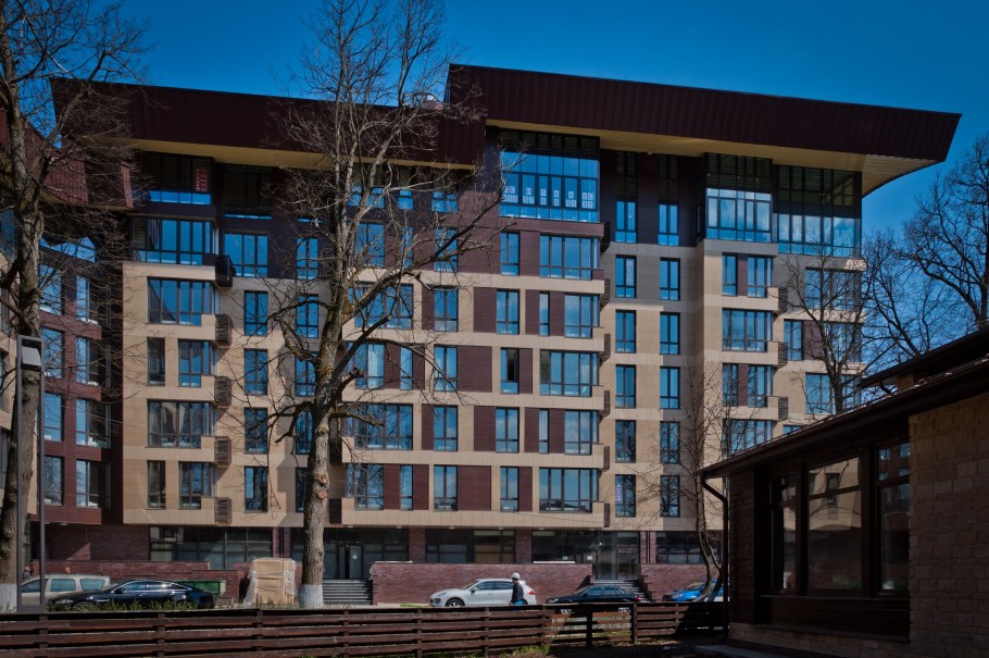 Гостиная в современном стиле с декоративной штукатуркой