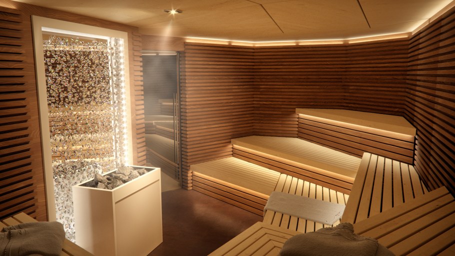 Интерьер парилки в бане