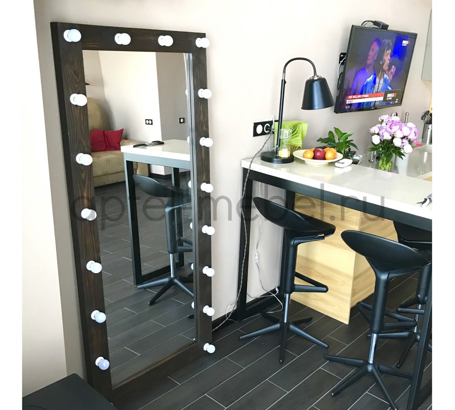 Столик гримерный с зеркалом (2 ящика, зеркало 1000х650)