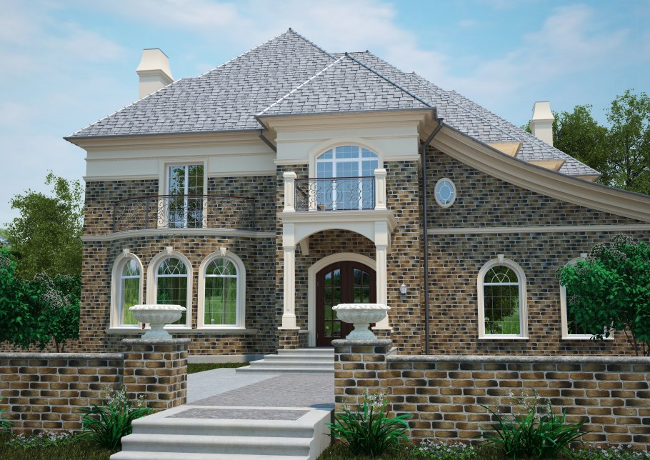 Комбинированная отделка фасада