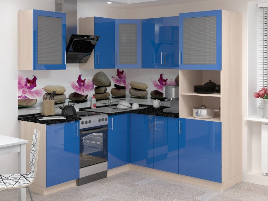 Бело голубая кухня