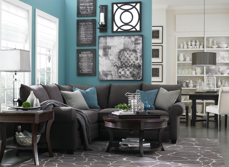 Серо-бирюзовый цвет в интерьере