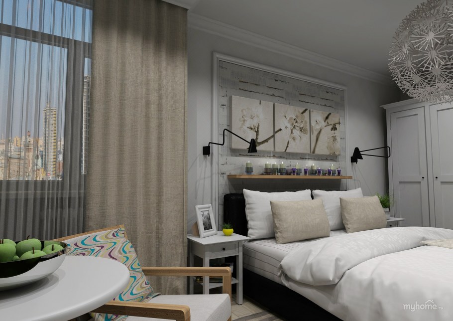 Спальня в скандинавском стиле икеа