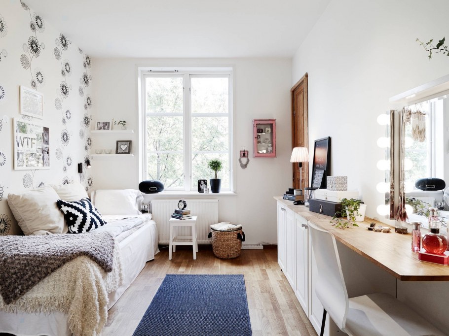 Спальня в скандинавском стиле икеа