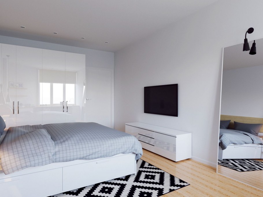 Маленькая спальня икеа в интерьере