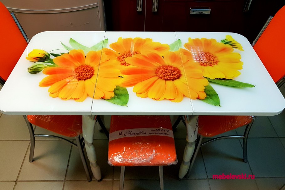 Кухонный стол с фотопечатью ромашки