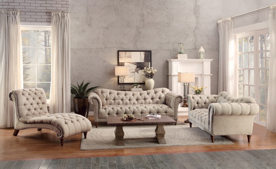 Современный французский интерьер гостиной