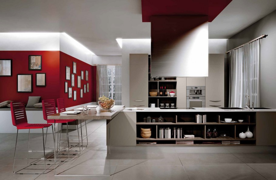 Современная кухня в бежевых тонах