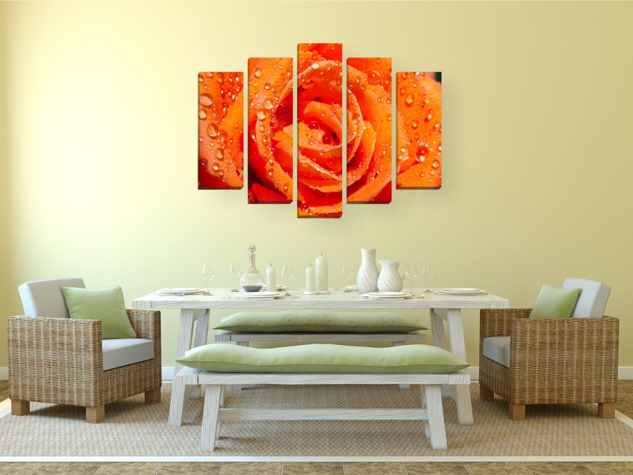 Оранжевые стены в интерьере