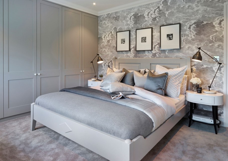 Спальня с синими акцентами