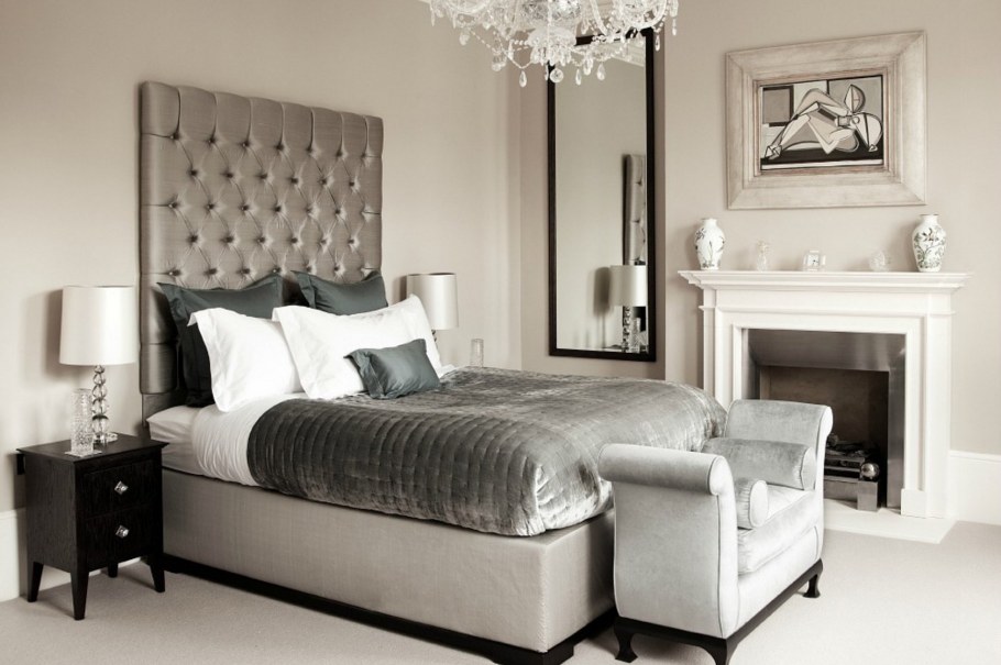 Спальня арт деко в сером