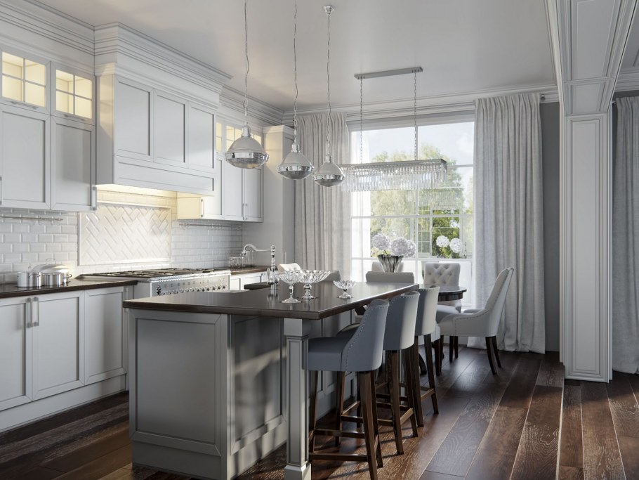 Серые кухни