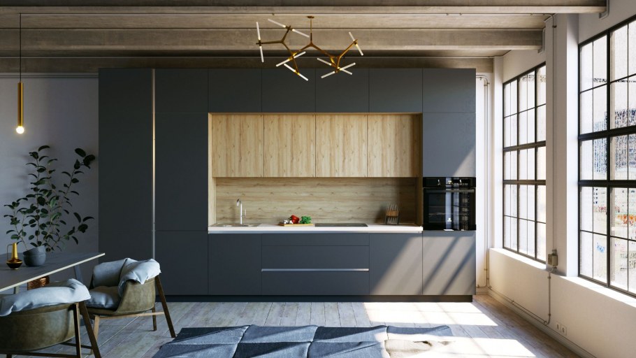 Кухня Алвик в стиле лофт