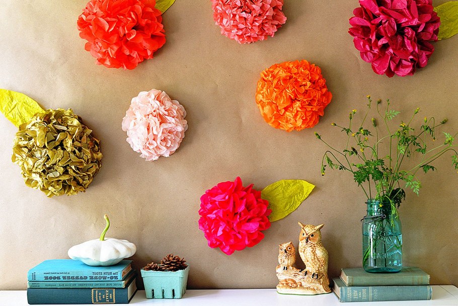 Бумажные цветы для декора