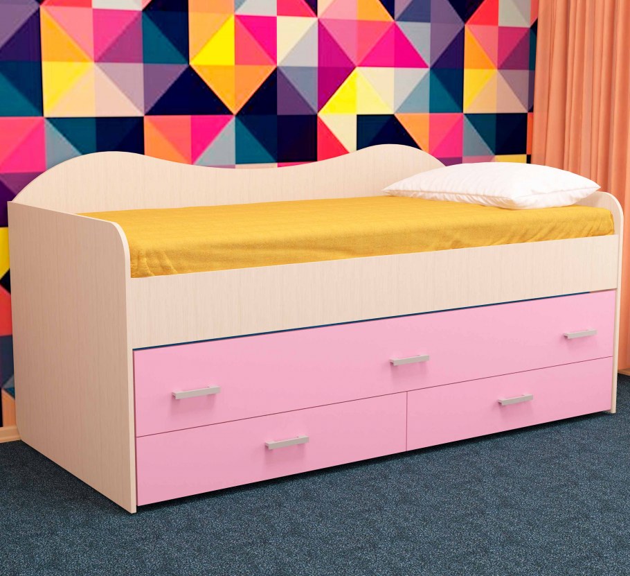 Кровать Лёсики 2-х ярусная, выдвижной низ