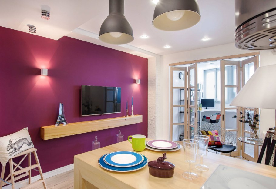 Квартира студия цветовые решения