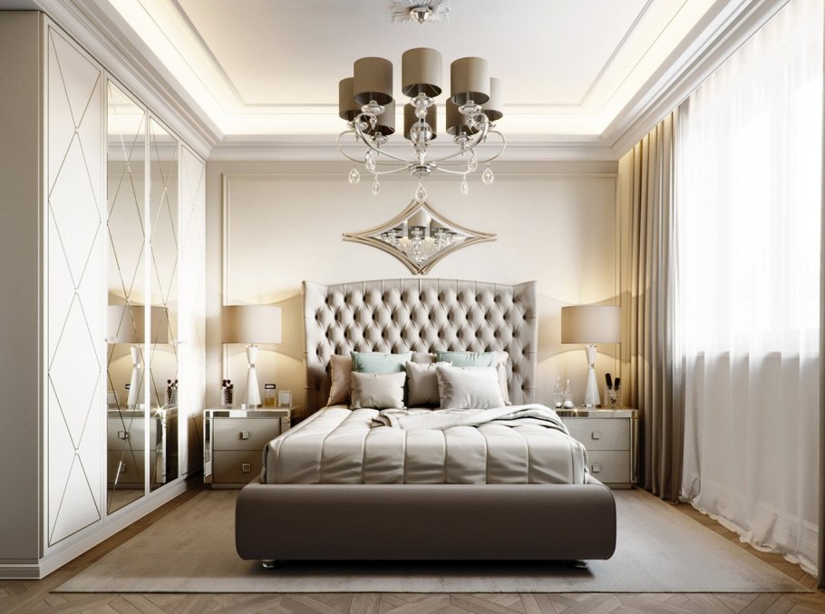 Спальня 20 кв м в стиле Неоклассика