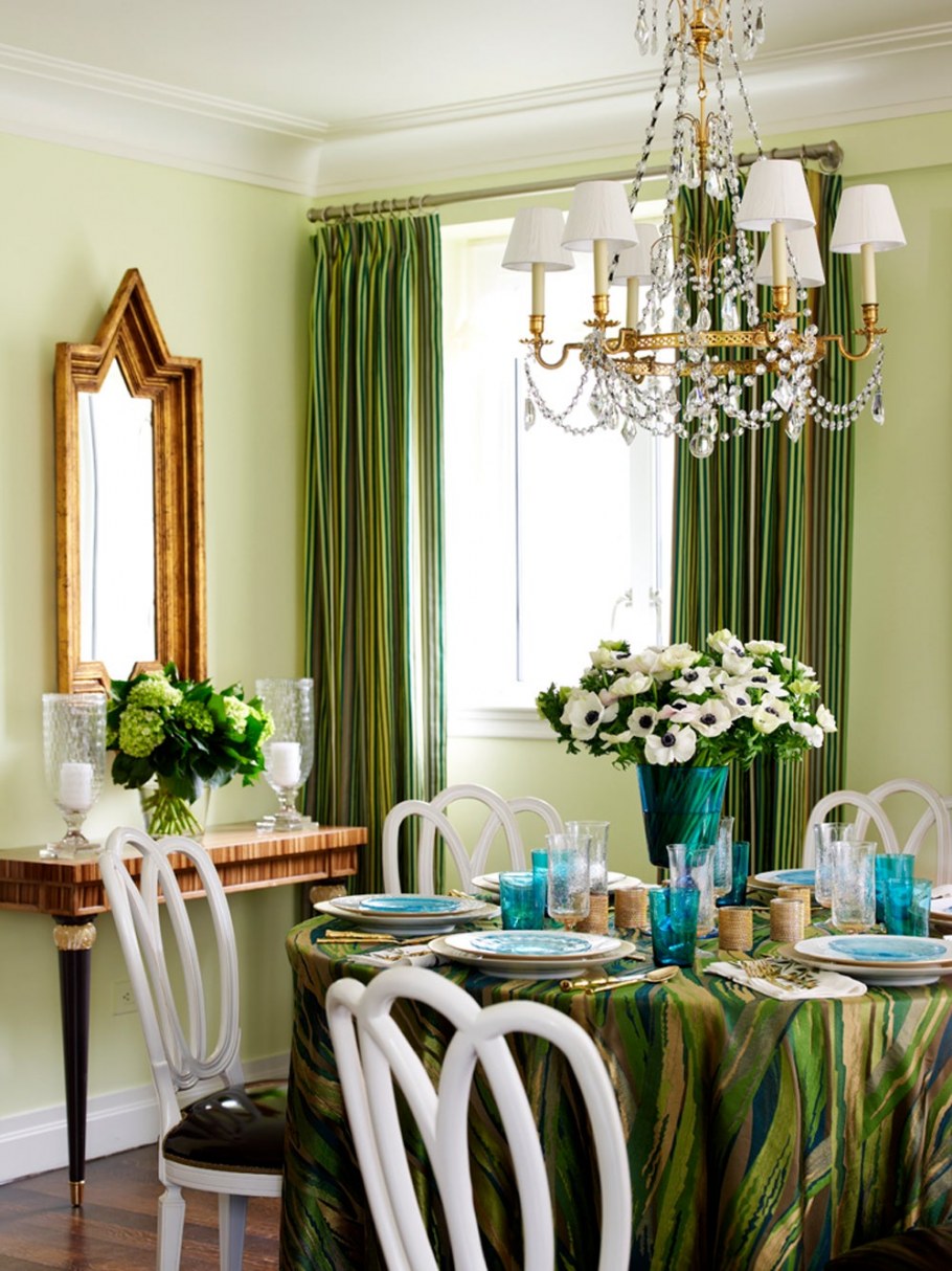 Сочетание синего и зеленого в интерьере