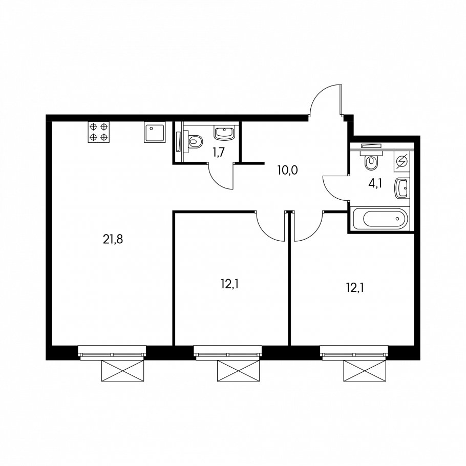 Пик шоурум студия 23 кв.м