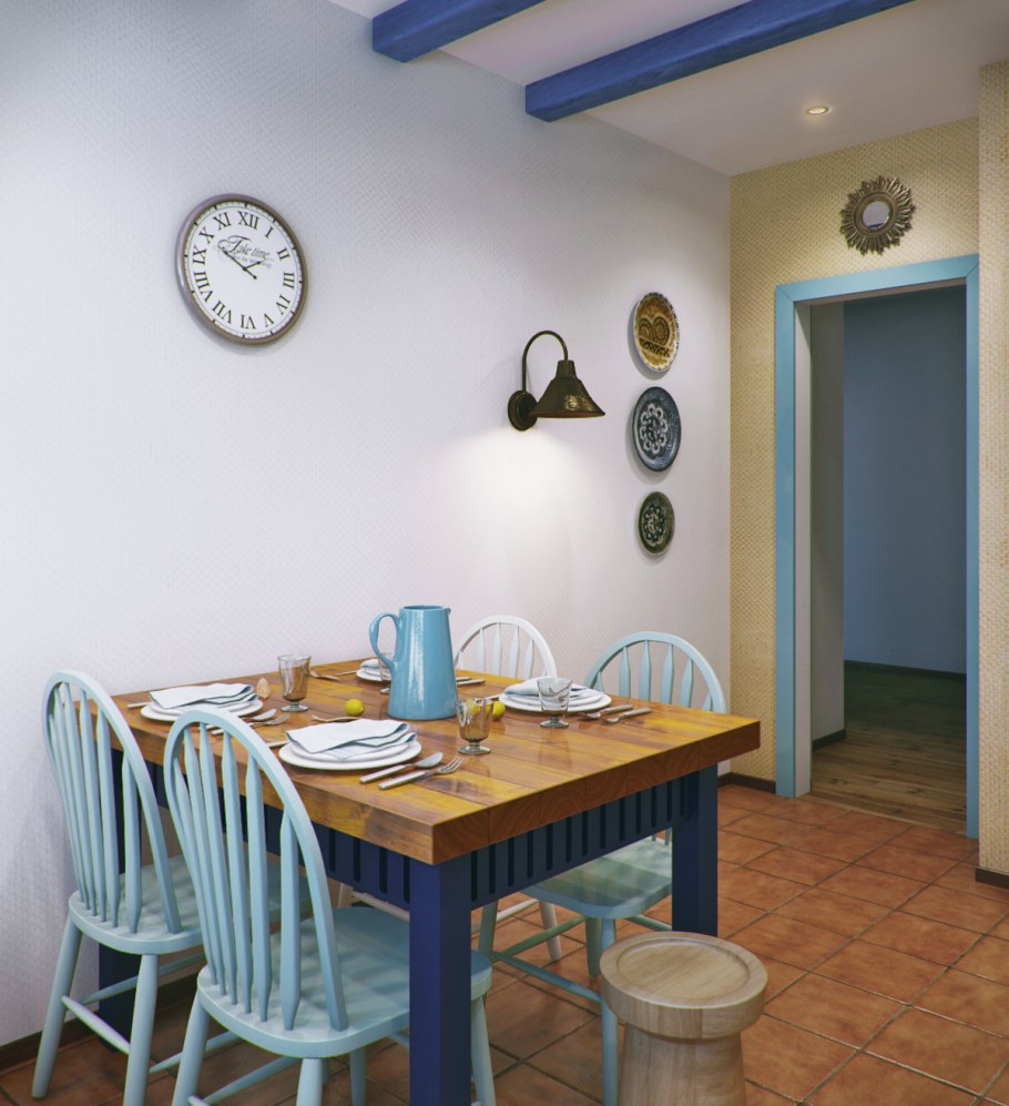 Хрущевская кухня в средиземноморском стиле