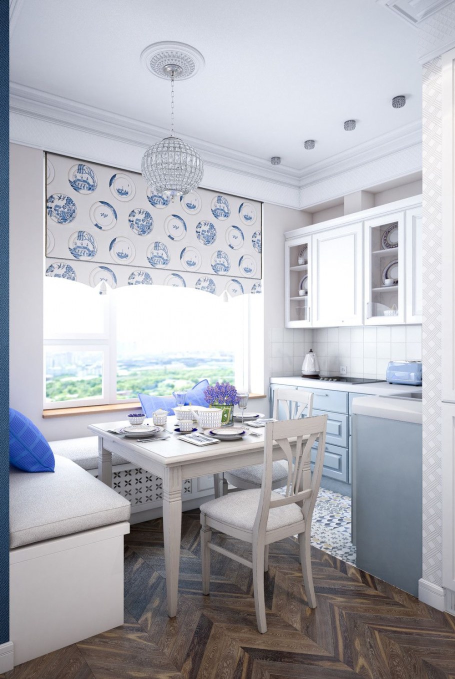 Кухня 10кв.м. с балконом в стиле Прованс