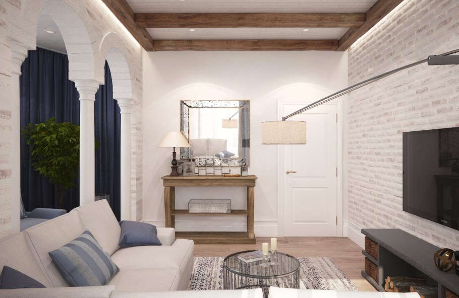 Средиземноморский стиль в интерьере ТВ зона