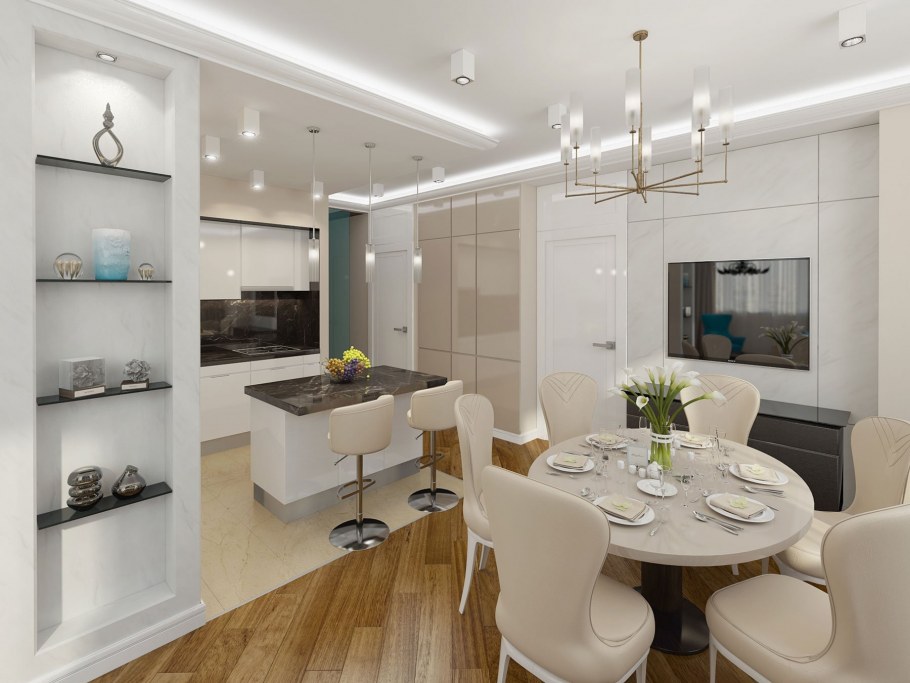 Просторная кухня-гостиная