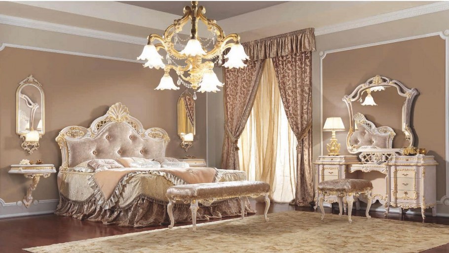 Стиль Барокко в интерьере спальни