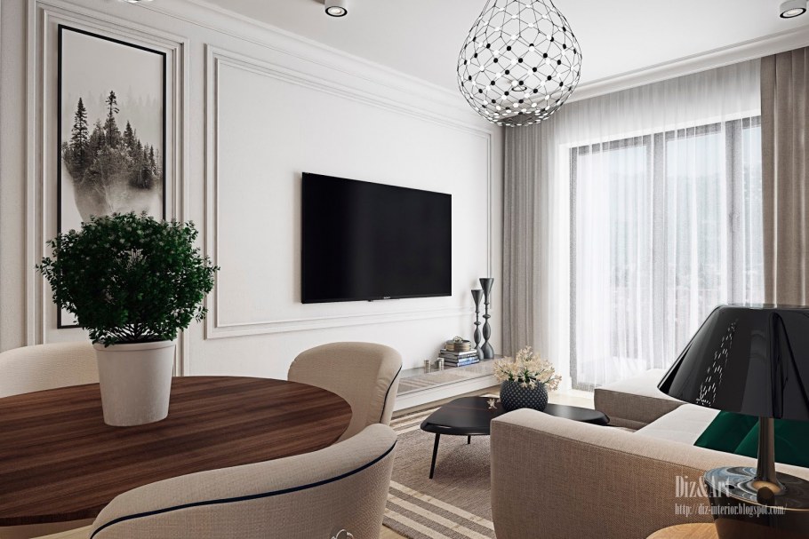 Интерьер гостиной для 3d Max