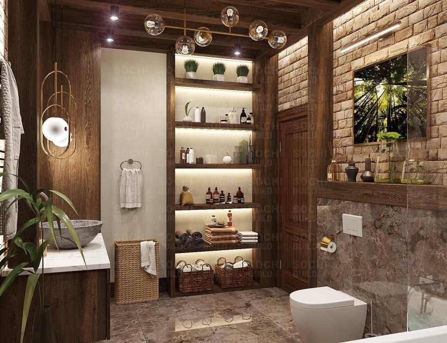 Декор ванной в эко стиле